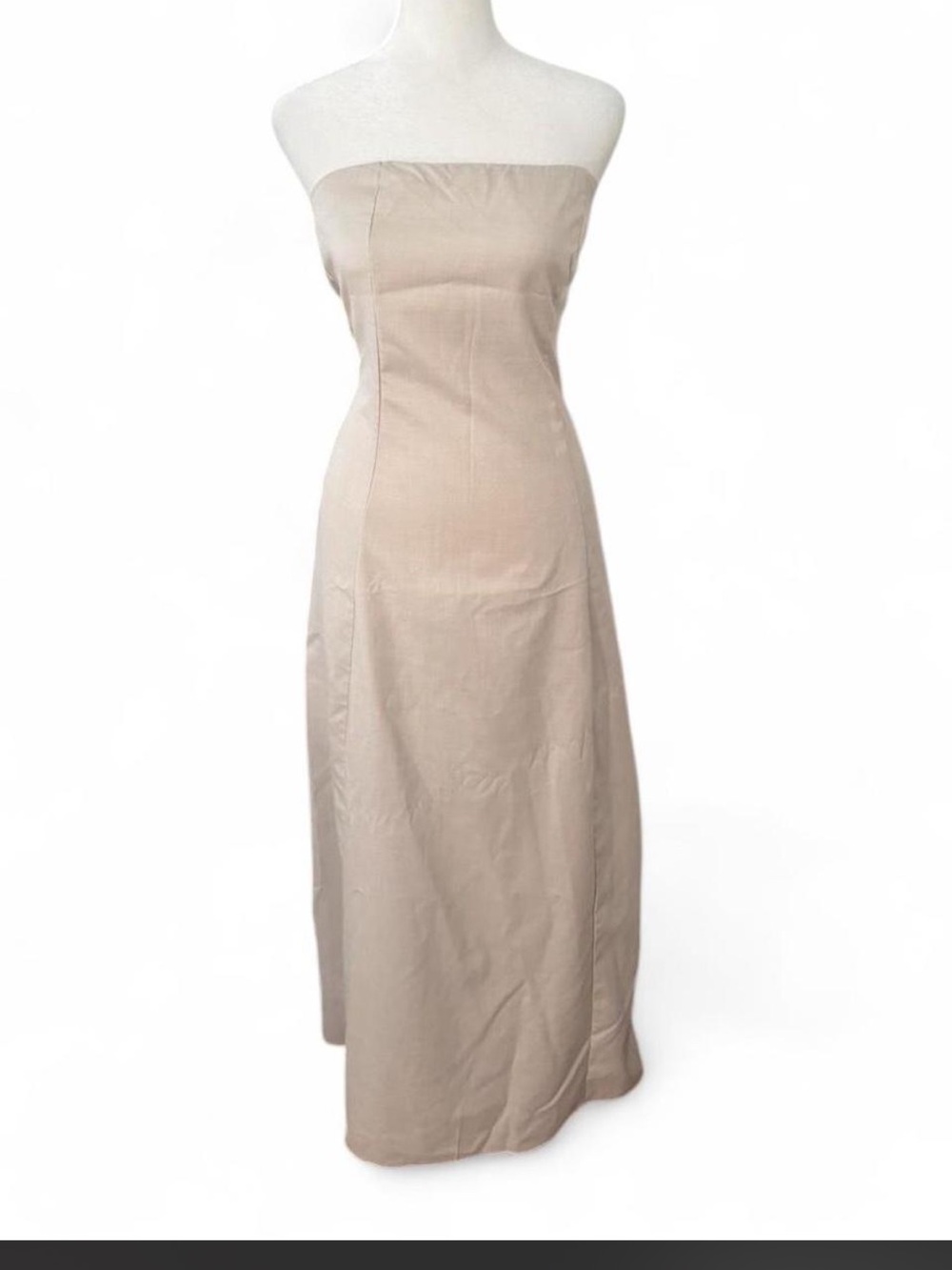 Strapless Beige Maxi Dress